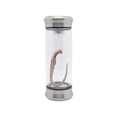 Alien Specimen Jar with Green LED Light – Embryo in Glass Display – Sci-Fi Collectible Movie Prop Gift for UFO & Alien Fans (Chestburster)