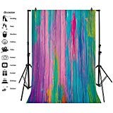 Leyiyi 5x7ft Photography Backdrop Grunge Graffiti Oil Painting Wood Board Rock Music Pop Modern Party Dirty Cabin Banquet Skateboard Teenagers Photo Portrait Vinyl Video Studio Prop - size: 5x7ft