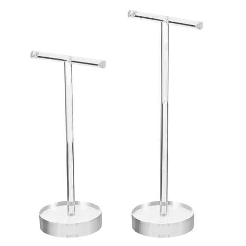 PATIKIL Earring Display Stands,2pcs Acrylic Earring Holder Earring Stands Storage Organizer Necklace T Rack for Jewelry Photography Necklace,Transparent - color: Transparent