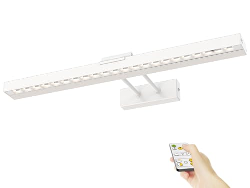 PESUTEN Picture Light Battery Operated, 16in Wireless Art Light for Paintings CCT Dimmable Recharging Battery Picture Light with Remote Control for Gallery Dartboard Art Bedroom Bathroom White - color: White
