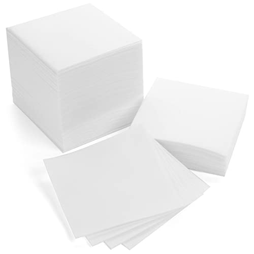 AH AMERICAN HOMESTEAD Cocktail Napkins-Disposable Beverage/Bar Napkins-White Linen-Like Square Napkins-Eco-Friendly & Compostable-Everyday Use, Party or Wedding 4.75inch x 4.75inch (100 Count, White) - color: White, size: 4.75 x 4.75