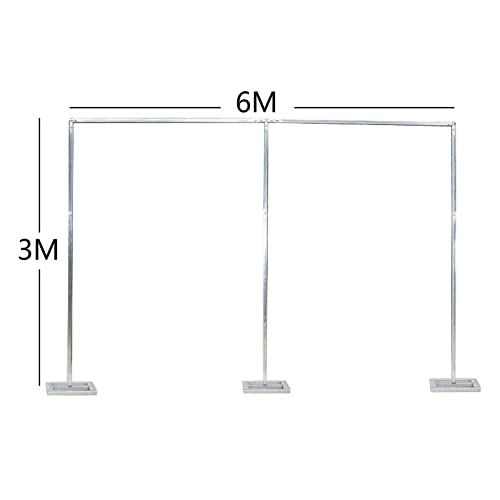 20ft x 10ft Backdrop Stand Pipe Kit Heavy Duty Wedding Backdrop Stand with Weighted Stainless Bases for Backdrop Frame Wedding Backdrop Ceremony Backdrop Show Display