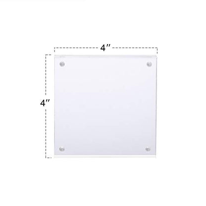 TWING 4x4 Acrylic Picture Frames 2 Pack, 20MM Thick Double Sided Magnetic Clear Photo Frame, HD Frameless Magnetic Photo Frame Display for Desktop Gift Ideal, Cleaning Cloth Included - size: 4x4" 2pack