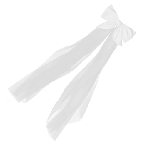 POPETPOP Bridal Veil Hair Clip with Bowknot, Elegant Wedding Veil Prop for Brides, Romantic Bridal Headwear Suitable for Wedding Ceremony and Photoshoot
