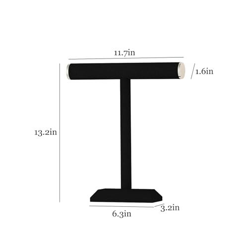 Julysky T-Bar Necklace Holder Stand,Necklace Display Stand for Selling,Necklace Organizer for Women,Necklace and Bracelet Hanger,Jewelry Stand,Necklace Storage Stand,Necklace Tree（Black）