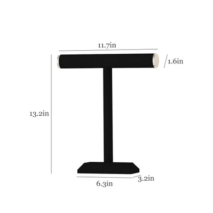 Julysky T-Bar Necklace Holder Stand,Necklace Display Stand for Selling,Necklace Organizer for Women,Necklace and Bracelet Hanger,Jewelry Stand,Necklace Storage Stand,Necklace Tree（Black）