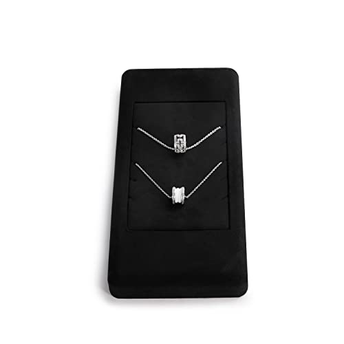 Oirlv Premium Black Microfiber Jewelry Display Tray Jewelry Display Stand for Selling Single Necklace Display Tray Necklace Holder(TT07003) - size: Necklace tray