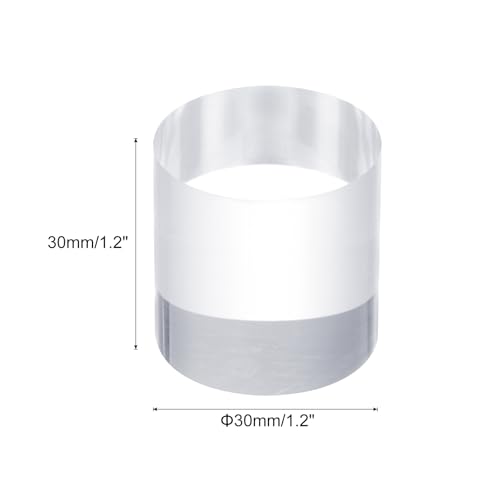 uxcell Acrylic Cylinder Display Blocks, 30 x 30 mm/1.2" x 1.2" Clear Jewelry Display Base Polished Cube Riser Stand Display Holder Base for Bracelet Ring Jewelry Cosmetics Crafts - size: 30 x 30mm