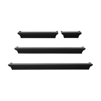 MELANNCO Floating Wall Shelves for Bedroom, Living Room, Bathroom, Kitchen, Nursery, Set of 4, Black, 4 Count - color: Black, size: Set of 4 (24, 20, 12, 6 Inch), style: Arlington