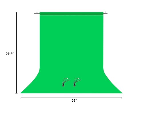 PULUZ Green Screen Backdrop with 2 Fixing Clip, 3.3 x 5 Ft Photography Chroma Key Greenscreen Background for Streaming Zoom, Live Streaming, Photo Video Studio - size: 3.3 x 5 Ft