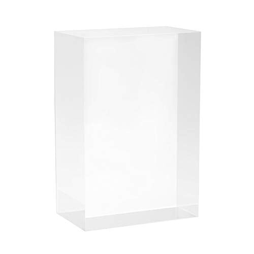 Clear Solid Acrylic Block - 6" x 4" x 2.36" All Diamond Polished Rectangle Clear Acrylic Cube for Display - Plexiglass Lucite Jewellery Block