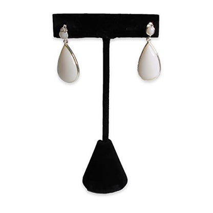 6Pcs Set Earring T Stand Display Set, Jewelry Display Stand for Showroom and Tradeshow Showcase Displays, various materials, 4 1/2 H in; 5 3/4 H in; 6 3/4 H in (Black Velour) - color: Black Velour