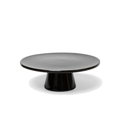 The Cake Stand – 10 Inch Gloss Ceramic Pedestal Cake Stand, Modern Footed Dessert Stand for Cakes, Cupcakes, Cookies & More (Black) - color: Black