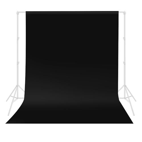 HEMMOTOP Black Backdrop Curtain, 5x7 ft Black Photo Backdrop for Photoshoot, Party, Video Recording, Back Drop Background Cloths Polyester Fabric, for Photography, Birthday (Backdrop only) - color: Black, size: 5x7ft
