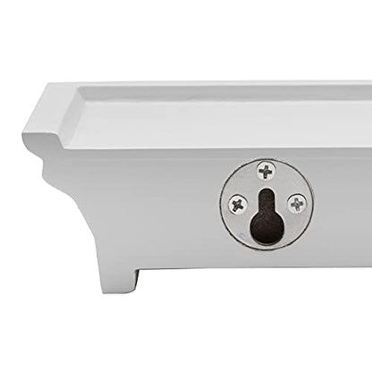 MELANNCO Arlington Floating Wall Shelves for Bedroom, Living Room, Nursery, Set of 2, 24-Inch, White - color: White, size: Set of 2 (24 Inch), style: Arlington