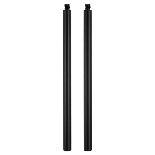 PATIKIL 6" Metal Extension Rod, 2 Pcs 1/4"-20 Female to Male Thread 0.31" Aluminum Alloy Lightweight Stabilizer Accessory Mount Tripod Extender Tube for Tripod DSLR Action Cameras, Black - color: Black, size: 1/4"-20, 6" Length, 0.31" Rod