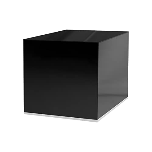 10" x 10" Black Acrylic Display Box with White Base Versatile Square Retail Product Riser or Merchandise Storage Bin by Marketing Holders - color: Glossy Black, size: 10"W x 10"D w/Wht Base
