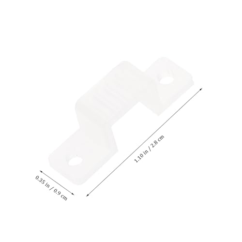 SHERCHPRY 100pcs 10mm Silicone LED Light Strip Mounting Clips with Screws, Rope Light Fixing Brackets for Wall and Cabinet Background Lighting Accessories