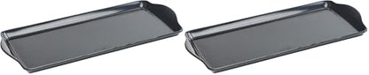 Reston Lloyd Calypso Basics Tidbit Tray, Grey (Pack of 2) - color: Charcoal, size: 14.7" x 6.5" x 0.8" (Pack of 2)