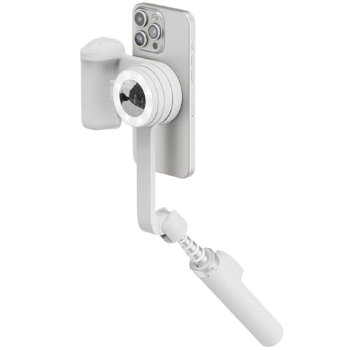 ShiftCam Travel and Creator Kit – MagSafe-Compatible Mobile Creator Bundle for iPhone and Android, Compact Phone Grip, Adjustable LED Light, Extendable Bluetooth Tripod for Vlogging - color: Stone, size: Travel Kit Essential