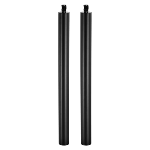 PATIKIL 6" Metal Extension Rod, 2 Pcs 1/4"-20 Female to Male Thread 0.47" Aluminum Alloy Lightweight Stabilizer Accessory Mount Tripod Extender Tube for Tripod DSLR Action Cameras, Black - color: Black, size: 1/4"-20, 6" Length, 0.47" Rod