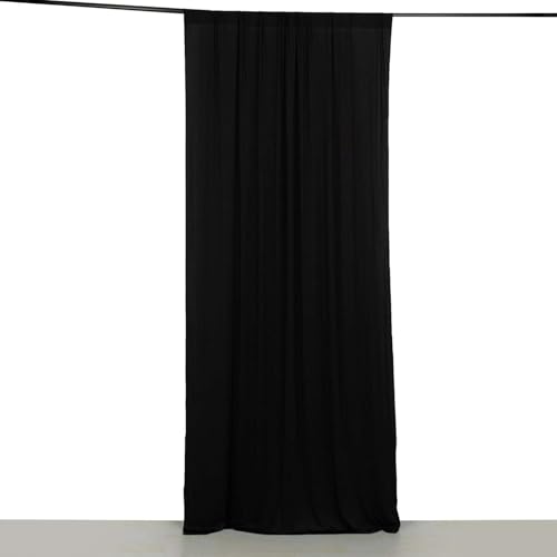 Efavormart 5ft x 10ft Black 4-Way Stretch Spandex Backdrop Curtain, Wrinkle-Free Opaque Stage Void Panel for Studio Portraits, Gala and Stages - color: Black, size: 5ftx10ft