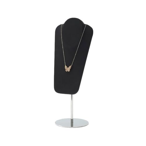 Jewelry Display Stand Necklace Display Rack Microfiber Jewelry Rack Window Jewelry Shelf Light Luxury Metal Jewelry Display Props Wall Mounted Jewelry Rack(Black) - color: Black