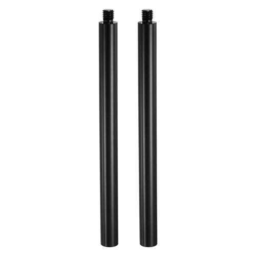 PATIKIL 6" Metal Extension Rod, 2 Pcs M8x1.25 Female to Male Thread 0.47" Aluminum Alloy Lightweight Stabilizer Accessory Mount Tripod Extender Tube for Tripod DSLR Action Cameras, Black - color: Black, size: M8x1.25, 6" Length, 0.47" Rod
