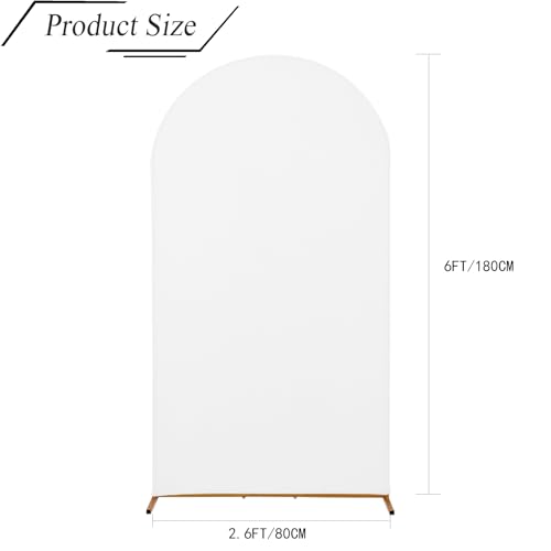 bricia Wedding Arch Backdrop Stand Cover, 6FT Double Sided Stretchy Arch Cover Fitted Wedding Birthday Party Banquet Decoration (White 72''Lx31.2''W) - color: White, size: 6FT