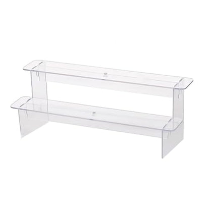 2 Tier Acrylic Keystone Display, Clear Acrylic Display Risers, Perfume Clear Stand Holder 7.87×3.74×3.74 Inch, Cupcake Stand Risers for Jewelry, Dessert, Cosmetics Organizer Tabletop Stand Tool
