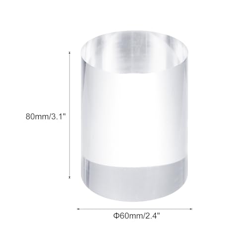 uxcell Acrylic Cylinder Display Blocks, 60 x 80 mm/2.4" x 3.1" Clear Jewelry Display Base Polished Cube Riser Stand Display Holder Base for Ring Jewelry Cosmetics Crafts - size: 60 x 80mm