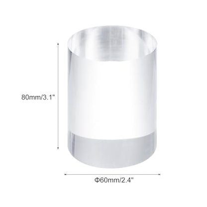uxcell Acrylic Cylinder Display Blocks, 60 x 80 mm/2.4" x 3.1" Clear Jewelry Display Base Polished Cube Riser Stand Display Holder Base for Ring Jewelry Cosmetics Crafts - size: 60 x 80mm