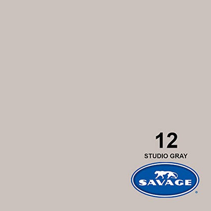 Savage Seamless Paper Photography Backdrop - #12 Studio Gray (53 in x 36 ft) for Youtube Videos, Live Streaming, Interviews and Portraits - Made in USA - size: 53 in x 36 ft