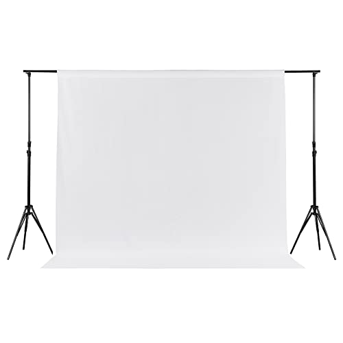 Joccun 6X9FT White Backdrop Background for Photography,Polyester Backdrop Curtain Background Screen for Photography,Photoshoot,Video Recording,Studio(6X9ft,White) - color: White, size: 6FTx9FT