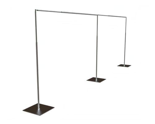 Backdrop Stand Kit Adjustable Heavy Duty Portable 10FT X 20FT Pipe and Drape Quick Set Up for Wedding&Party&Event&Photography&Show&Display (No Drape) ，But Not for Flower Walls/TVs/Heavy Items - size: 10FT x 20FT & No Drape