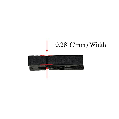 HAHIYO Black Wooden Clothes Pins Clothespins Small Do NOT Fall Apart 1.38 inches Length 50 Pack Sturdy Strong Springs No Rust No Discoloration for Laundry Bathroom DIY Craft Photos Food Opened Bags - size: Black 1.38 inches 50 Pack