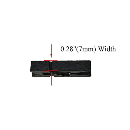 HAHIYO Black Wooden Clothes Pins Clothespins Small Do NOT Fall Apart 1.38 inches Length 50 Pack Sturdy Strong Springs No Rust No Discoloration for Laundry Bathroom DIY Craft Photos Food Opened Bags - size: Black 1.38 inches 50 Pack