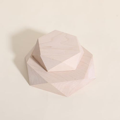 2pcs Wooden Jewelry display tray, Hexagon jewelry display riser, Jewelry retail shop photography props【Beech Hexagon tray-2pcs】