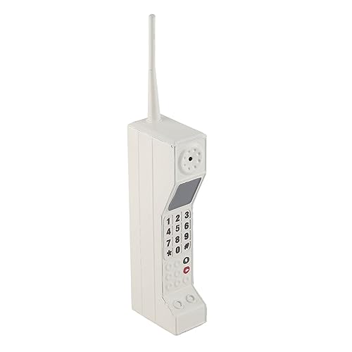 Diydeg Retro Mobile Phone, 80S 90S Old Fashioned Portable Brick Cell Phone Ornament, Simulation Photographic Props Vintage Cellular Phone Model for Party Decorations Home Stage Decor (White) - color: White