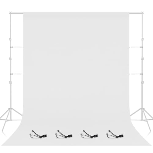 EMART 8x10 ft White Backdrop for Photography, Large Party Photo Background Curtain Drapes, Washable Polyester Fabric Back Drop Screen Sheet for Birthday Video Studio Portrait Photoshoot - color: White, size: 8x10ft