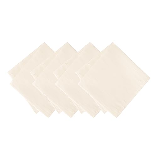 Elrene Home Fashions Continental Solid Texture Water and Stain Resistant Fabric Dining Napkins, Set of 4, 17"x17", Ivory - color: Ivory, size: 17" x 17" (Set of 4)