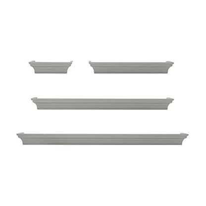 MELANNCO Floating Wall Shelves for Bedroom, Living Room, Bathroom, Kitchen, Nursery, Set of 4, Gray, 4 Count - color: Grey, size: Set of 4 (24, 20, 12, 6 Inch), style: Arlington