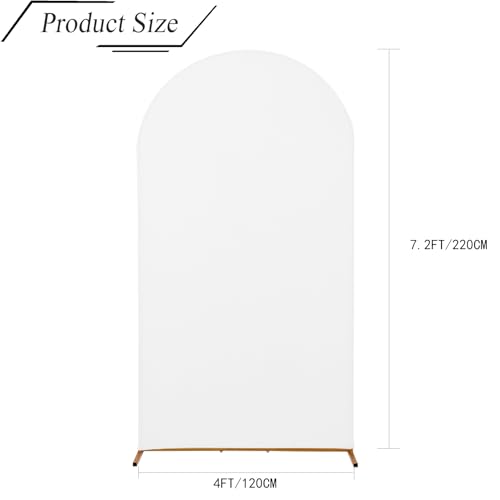 bricia Wedding Arch Backdrop Stand Cover, 7.2FT Double Sided Stretchy Arch Cover Fitted Wedding Birthday Party Banquet Decoration (White 86.4''Lx48''W) - color: White, size: 7.2FT