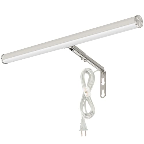 Plug in LED Picture Lights for Paintings, 16inch 3000K Adjustable Art Light Gallery LED Wall Light Wall Sconces for Display Art Work, Brushed Nickel Finish, 6W CRI90+, ETL Listed - color: Brushed Nickel, size: 16 inch
