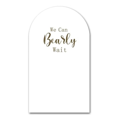 White Arch Stretchy Fabric Covers for Baby Shower We Can Bearly Wait Theme Arched Stand Cover Birthday Party Decoration Favors Props (2.6x6FT) - color: Kp-gx-2352, size: 2.6ftx6ft (Only Cover)