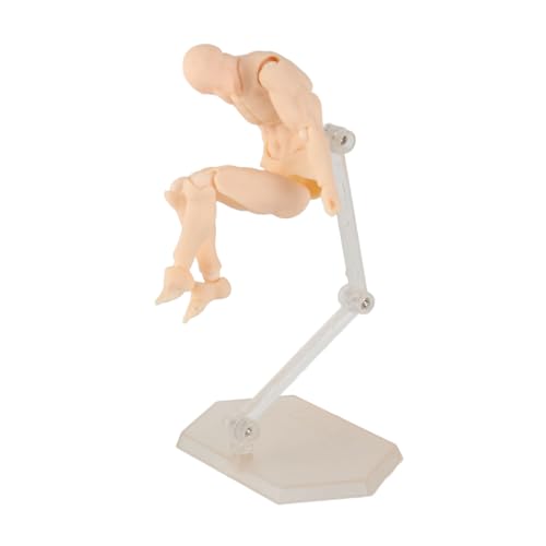 Action Figure Body, PVC Drawing Mannequin with Metal Holder, 5.1x2.0 Inch, Articulated Poseable Model for Artists - color: Skin Color #11