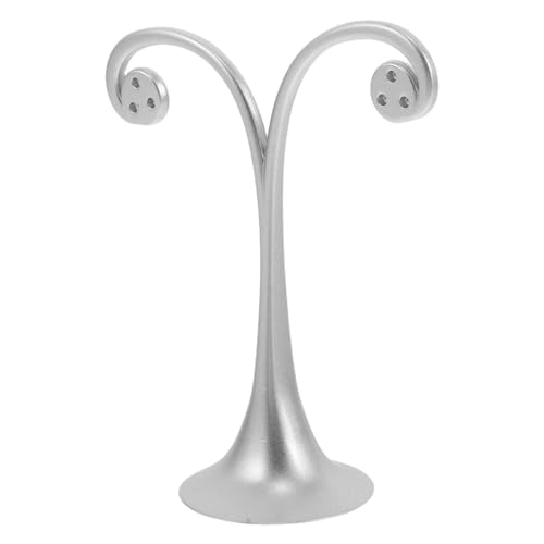 Metal Earring T Bar Stand - 6 Holes Retail Display Holder T Earring Display Holder - Jewelry Stand with Base for Show Jewelry Online Stores Photography Prop - color: Silver