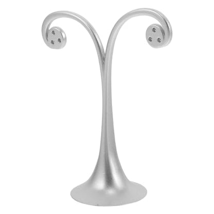 Metal Earring T Bar Stand - 6 Holes Retail Display Holder T Earring Display Holder - Jewelry Stand with Base for Show Jewelry Online Stores Photography Prop - color: Silver