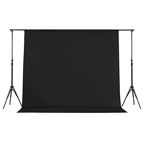 Joccun 7X10FT Black Backdrop Background for Photography,Polyester Backdrop Curtain Background Screen for Photography,Photoshoot,Video Recording,Studio(7X10ft,Black) - color: Black, size: 7FTx10FT
