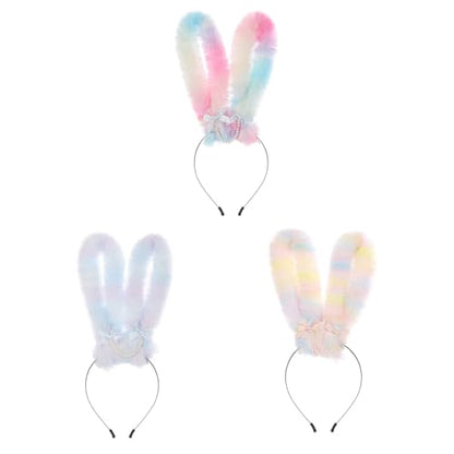 Easter Rabbits Ears Hairband Photo Props Easter Hair Hoop Hairband Party Headpiece Fun Headbands for Music Festival(Pink)